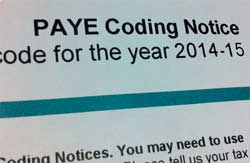 PAYE Tax Codes For The 2014/2015 Tax Year