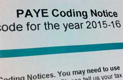PAYE Tax Codes For The 2015/2016 Tax Year